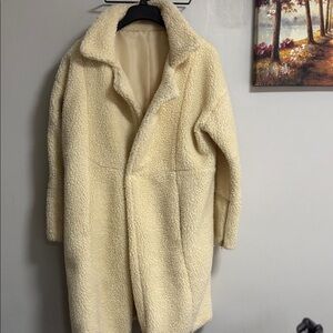 Women's Cream Sherpa Coat